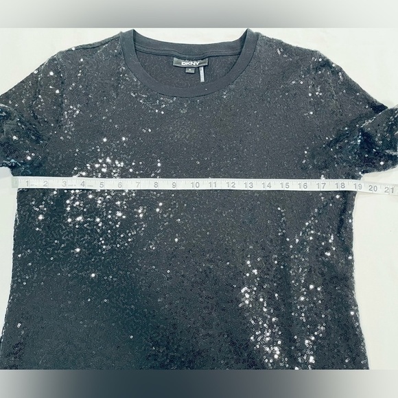 DKNY | All Over Sequin T-Shirt | Black | Medium - Picture 4 of 7